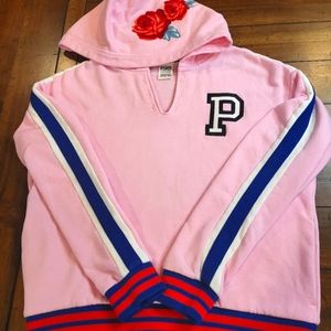 VICTORIA'S SECRET PINK 2017 EMBROIDERED ROSE LIMITED QUANTITY SAMPLE HOODIE NWOT